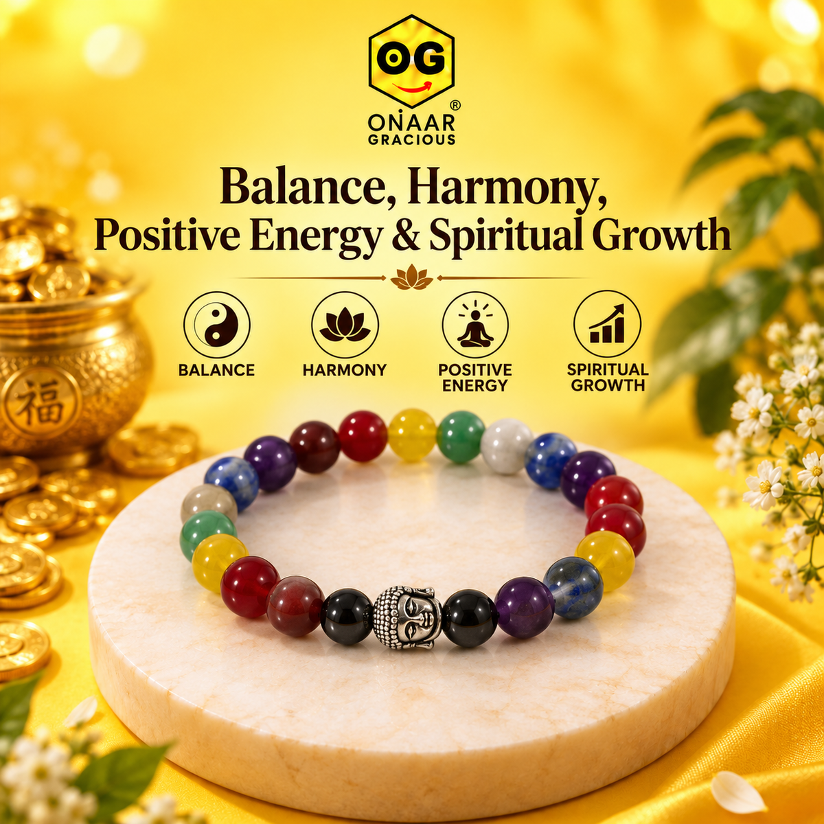 7 chakra bracalet Onaar Gracious