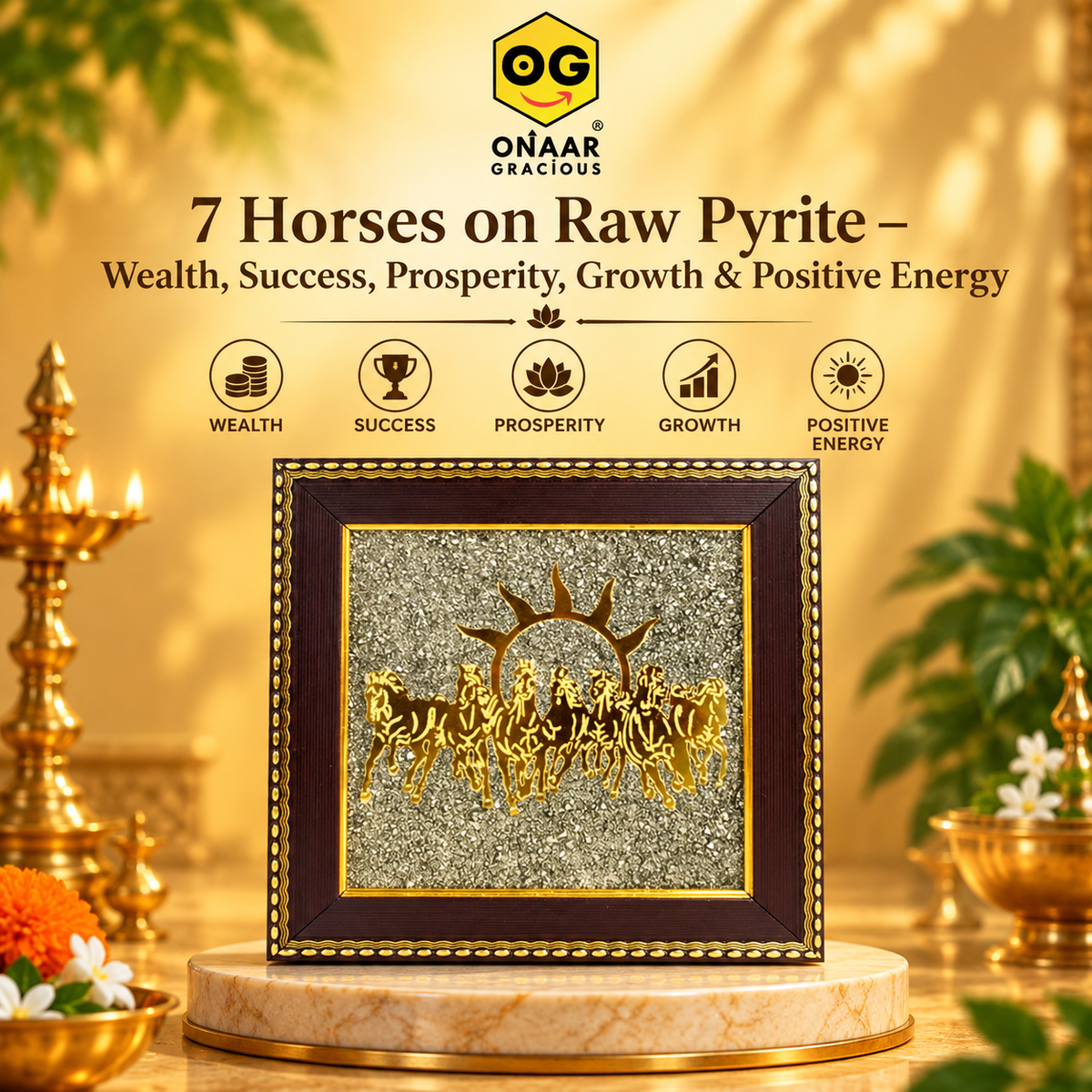 7 horses on Raw Pyrite Onaar Gracious