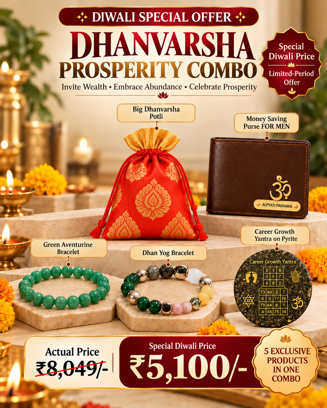 Diwali Dhanvarsha Prosperity Combo Onaar Gracious