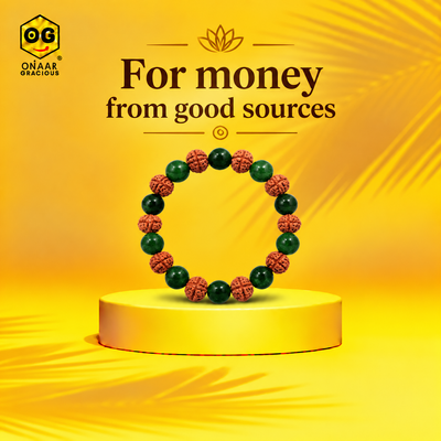 Green Aventurine and Rudraksha Bracelet Onaar Gracious