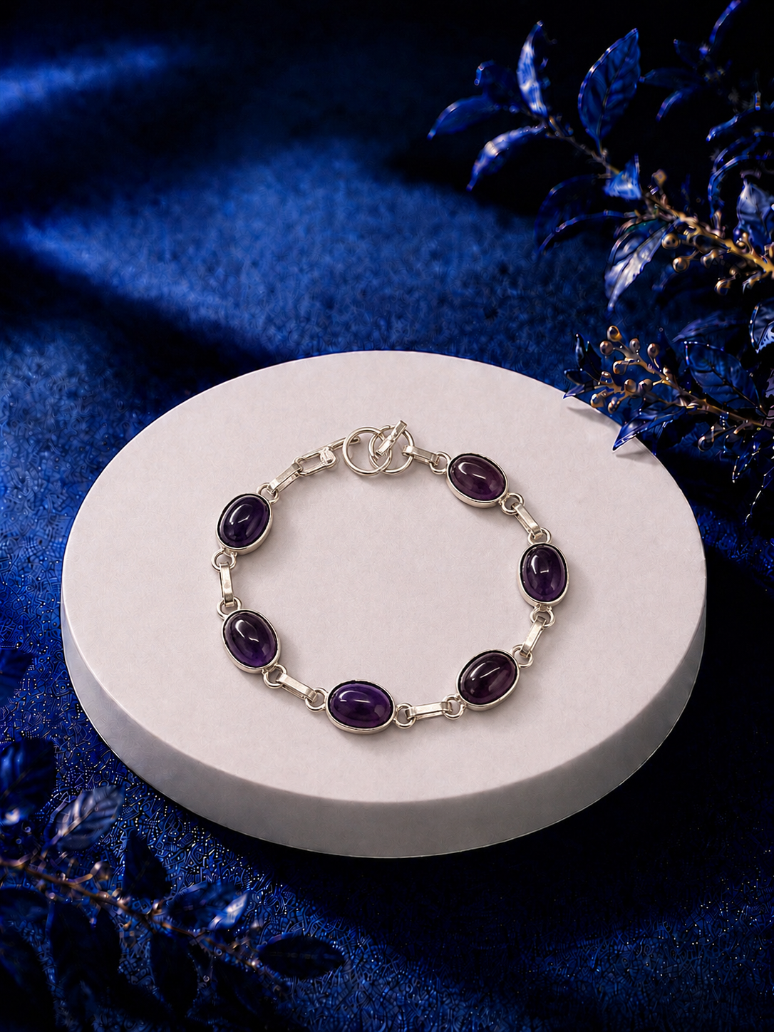 The Moonlit Serenity Amethyst Bracelet (WOMEN) Onaar Gracious