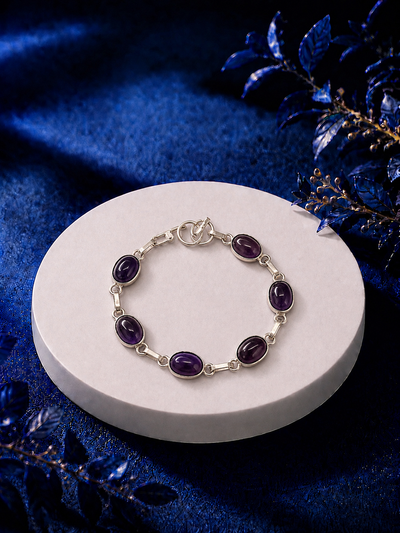The Moonlit Serenity Amethyst Bracelet (WOMEN) Onaar Gracious