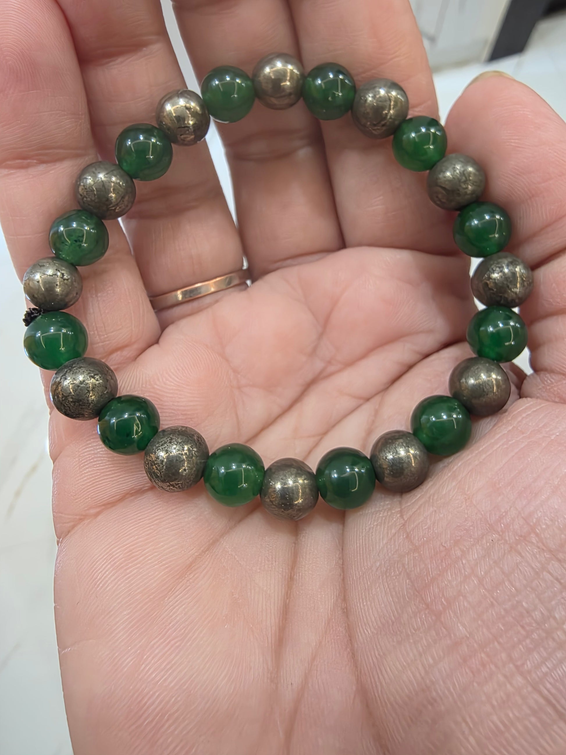 Money Flow Bracelet (Combo of Green aventurine and Pyrite) Onaar Gracious