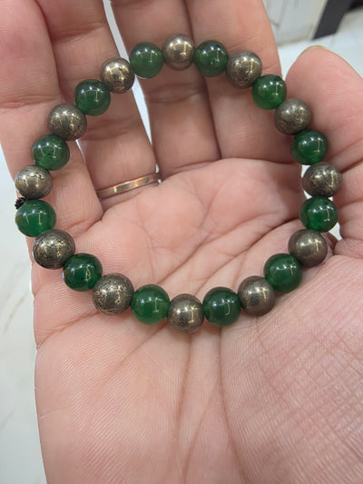 Money Flow Bracelet (Combo of Green aventurine and Pyrite) Onaar Gracious