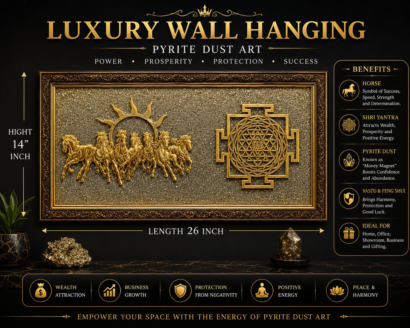 Pyrite Luxury Wall Hanging Onaar Gracious