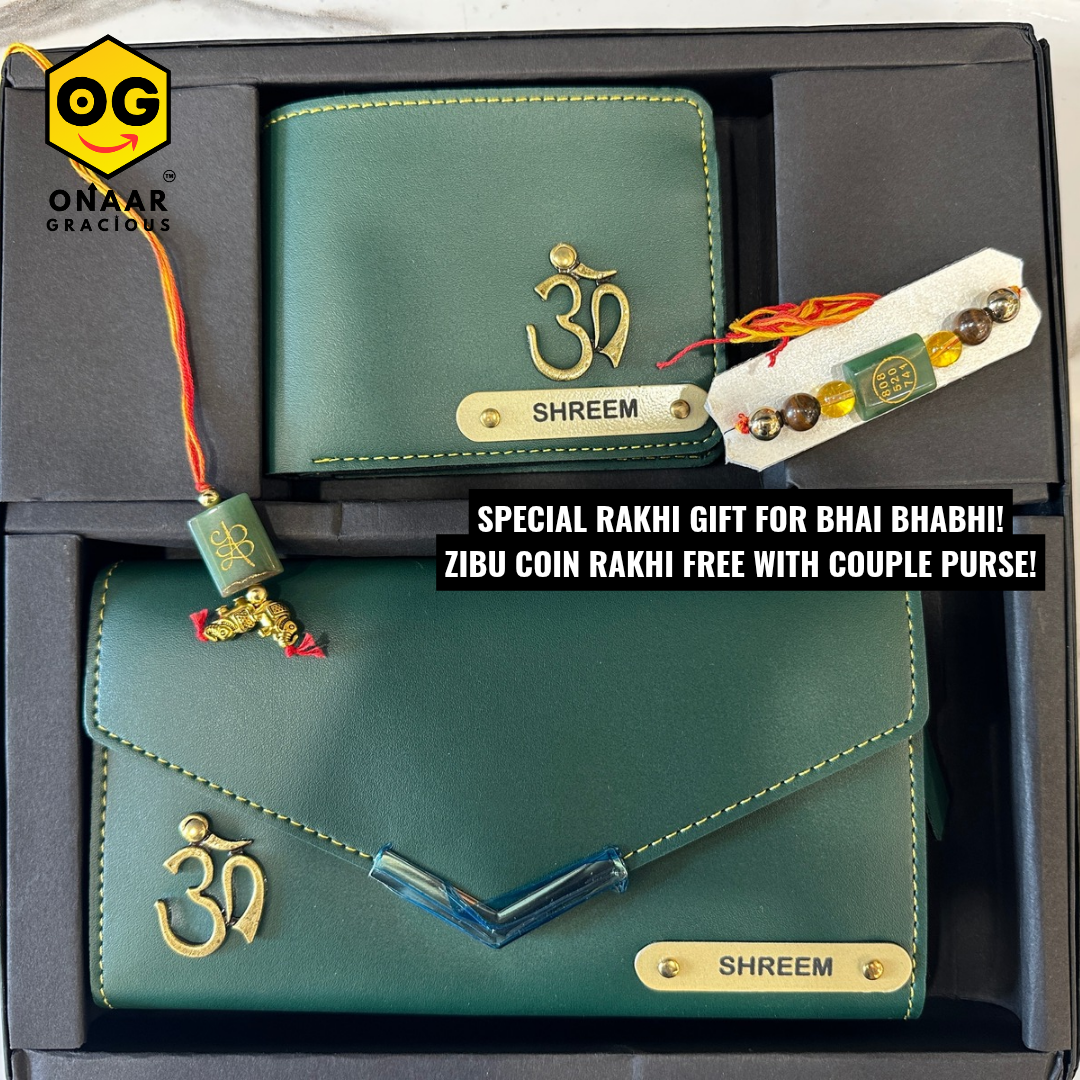 Rakhi Combo Offer 2 wallets & Zibu coin Money Magnet Rakhi Onaar Gracious