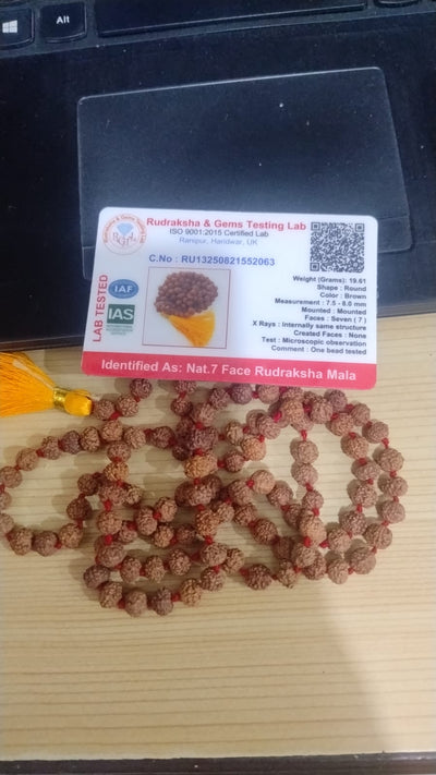 7 mukhi jaap mala (7.5-8mm) Onaar Gracious